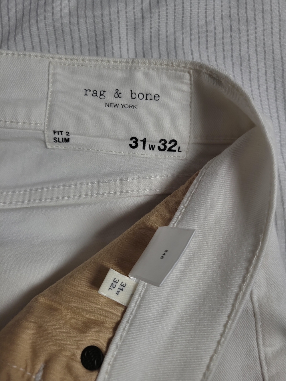 rag & bone Men's Skinny White Jeans - Picture 9 of 9
